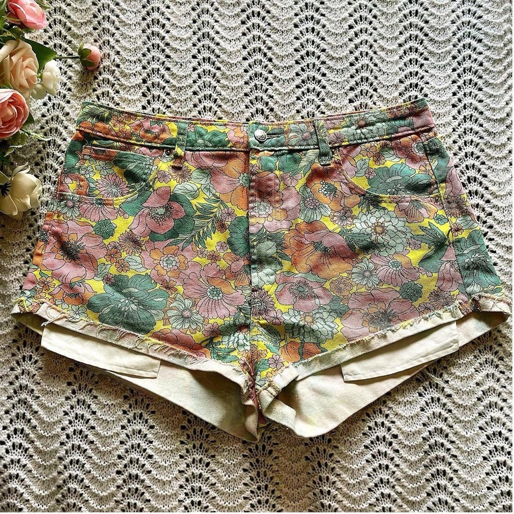Wild Fable Multicolor Floral Jean Shorts